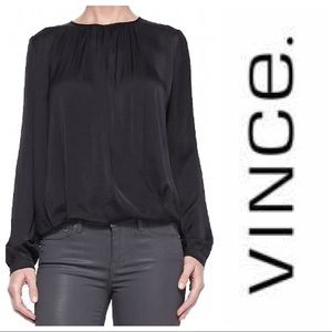Vince Black Long Sleeve Blouse 2 New!